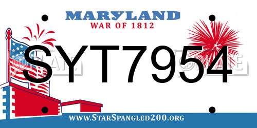SYT7954 Maryland License Plate