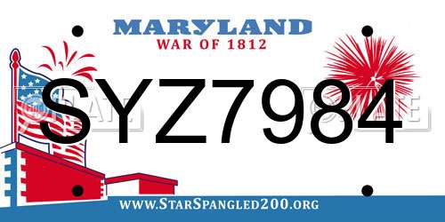SYZ7984 Maryland License Plate