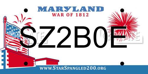 SZ2B0E Maryland License Plate