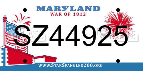 SZ44925 Maryland License Plate