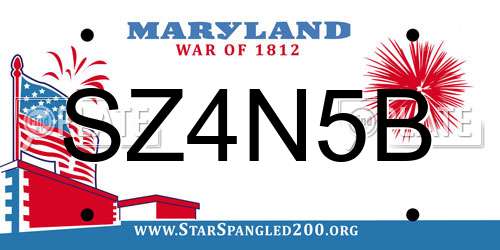 SZ4N5B Maryland License Plate