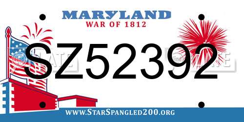 SZ52392 Maryland License Plate
