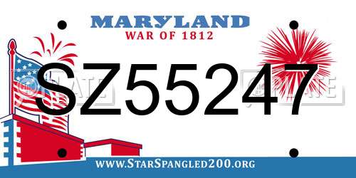 SZ55247 Maryland License Plate