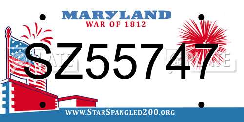 SZ55747 Maryland License Plate