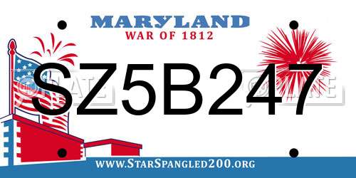 SZ5B247 Maryland License Plate
