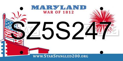 SZ5S247 Maryland License Plate