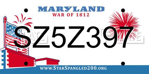 SZ5Z397 Maryland License Plate