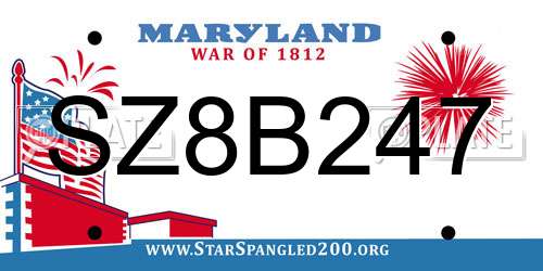 SZ8B247 Maryland License Plate