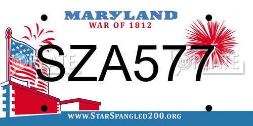 SZA577 Maryland License Plate