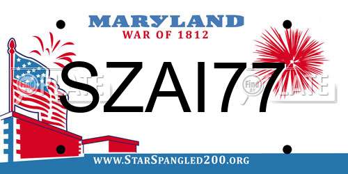 SZAI77 Maryland License Plate