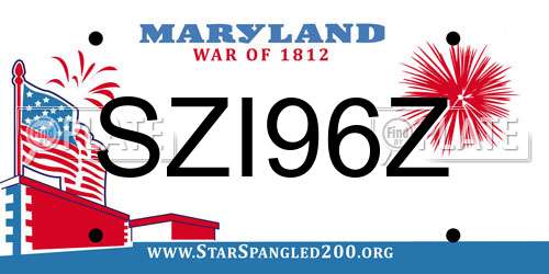 SZI96Z Maryland License Plate