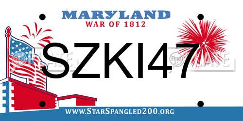SZKI47 Maryland License Plate