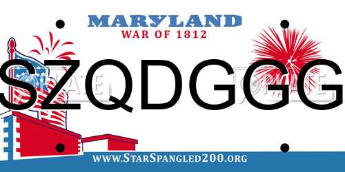 SZQDGGG Maryland License Plate