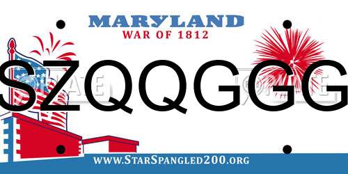 SZQQGGG Maryland License Plate