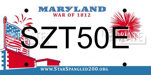 SZT50E Maryland License Plate