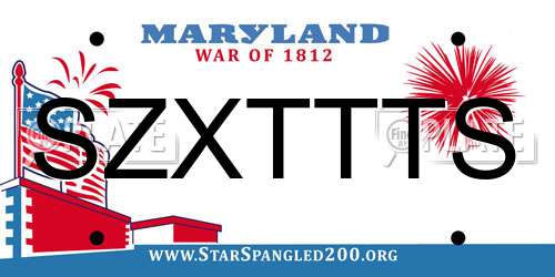 SZXTTTS Maryland License Plate