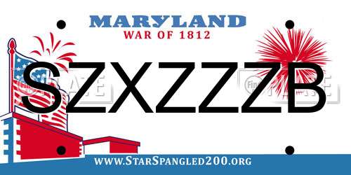 SZXZZZB Maryland License Plate