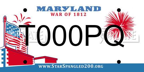 T000PQ Maryland License Plate
