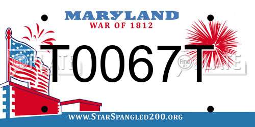 T0067T Maryland License Plate