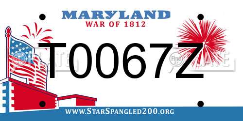 T0067Z Maryland License Plate