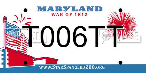 T006TT Maryland License Plate