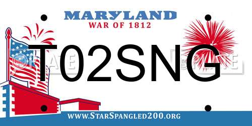 T02SNG Maryland License Plate