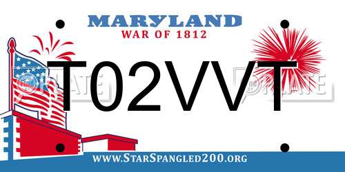 T02VVT Maryland License Plate