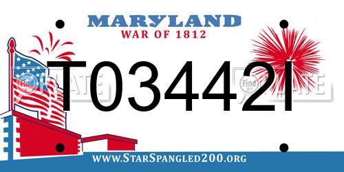 T03442I Maryland License Plate