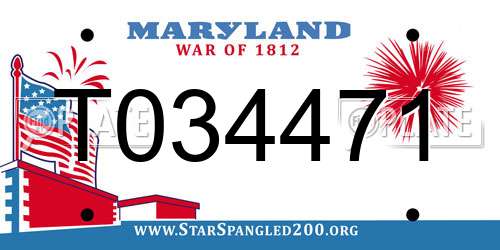 T034471 Maryland License Plate