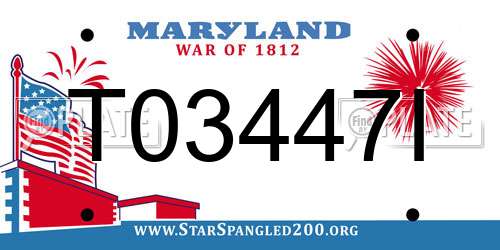 T03447I Maryland License Plate
