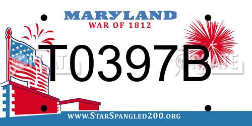 T0397B Maryland License Plate