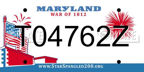 T04762Z Maryland License Plate