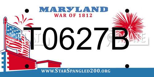 T0627B Maryland License Plate