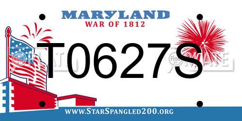 T0627S Maryland License Plate
