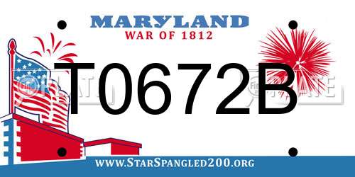 T0672B Maryland License Plate