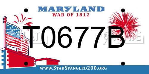 T0677B Maryland License Plate