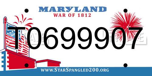 T0699907 Maryland License Plate