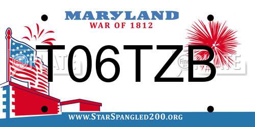 T06TZB Maryland License Plate