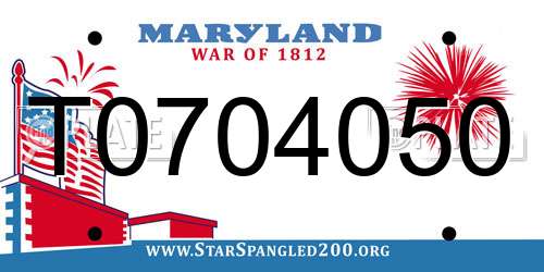 T0704050 Maryland License Plate