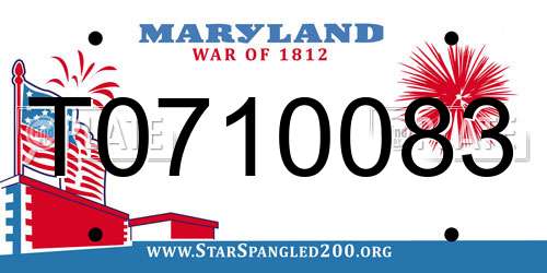 T0710083 Maryland License Plate