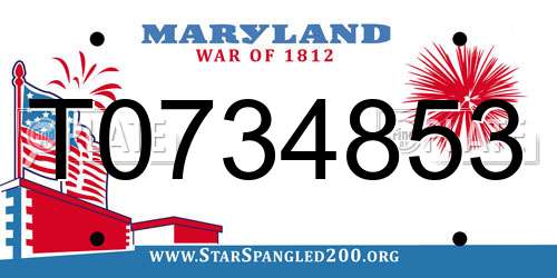T0734853 Maryland License Plate