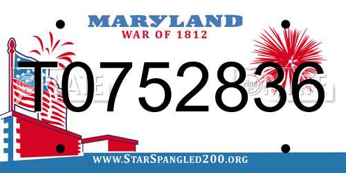 T0752836 Maryland License Plate