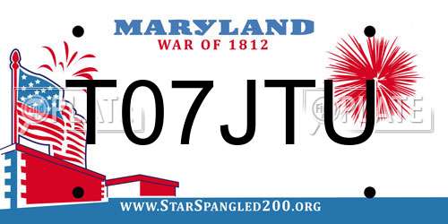 T07JTU Maryland License Plate