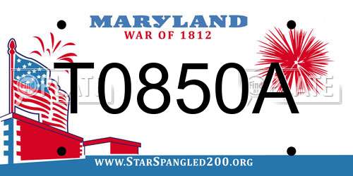 T0850A Maryland License Plate