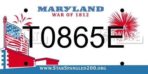 T0865E Maryland License Plate