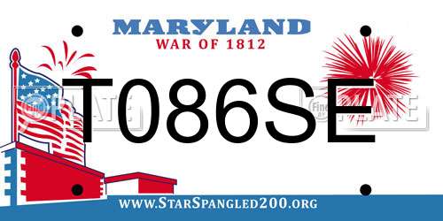 T086SE Maryland License Plate
