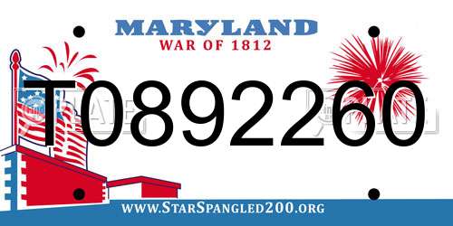 T0892260 Maryland License Plate