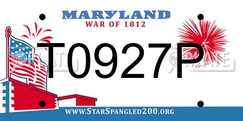 T0927P Maryland License Plate