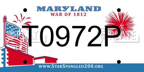 T0972P Maryland License Plate