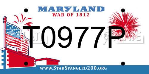T0977P Maryland License Plate